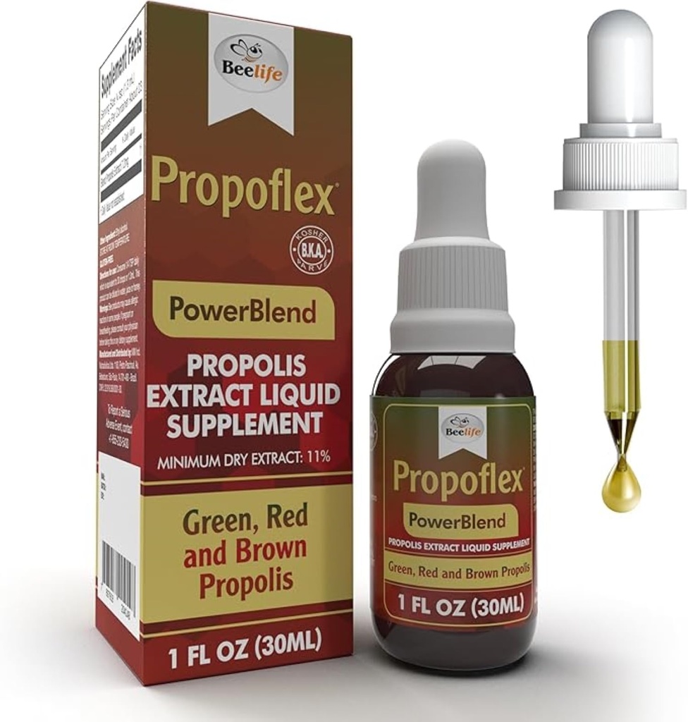 Beelife Propolis Extract, Power Blend Green, Red &amp; Brown Propolis- 100% Pure Extract Bee Propolis Tincture, High Artepillin-C Levels - Natural Antioxidant, Immune Support- from Brazil (30ml/ 1Fl.Oz)