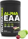 NutraBio Alpha EAA - Aminoácidos de todo el día para el crecimiento muscular y la hidratación - Aminoácidos esenciales con nootrópicos " Adaptógenos- Espectro completo EAA BCAA Polvo - 30 Servimientos - Cereza Lime Slush