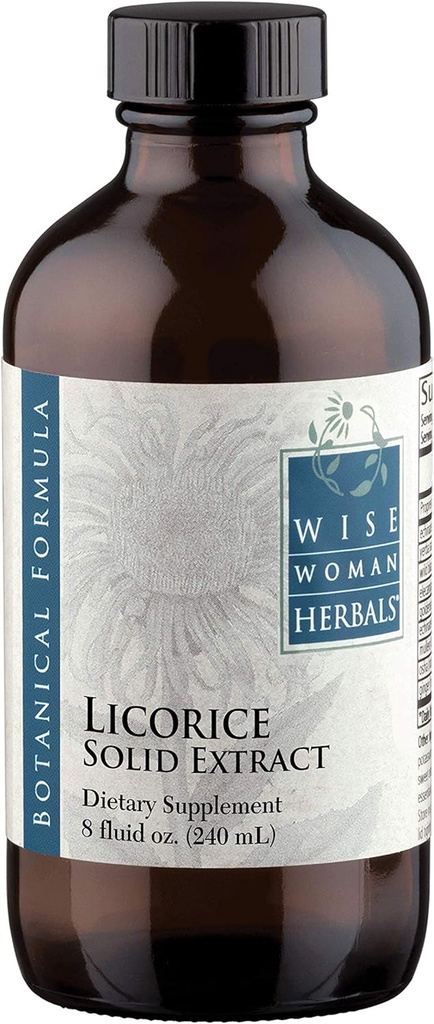 Mujer Wise Herbals Licorice Root Solid Extract 4:1, Alcohol-Free, Herbal Digestive & Stomach Comfort, Adrenal Balance, Immune &amp; Respiratory Support, Supports a Healthy Inflammatory Response, 8 Fl Oz