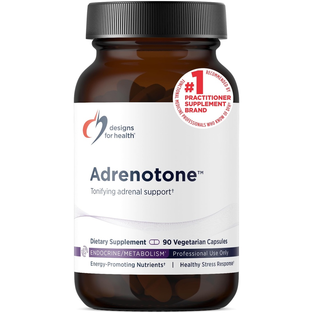 Diseños para Adrenotona de Salud - Complemento de Apoyo Adrenal con Rhodiola Rosea, Ashwagandha, Vitaminas B6, B2 + B5 - Diseñado para soportar Adrenales + Niveles de Cortisol saludables (90 cápsulas)