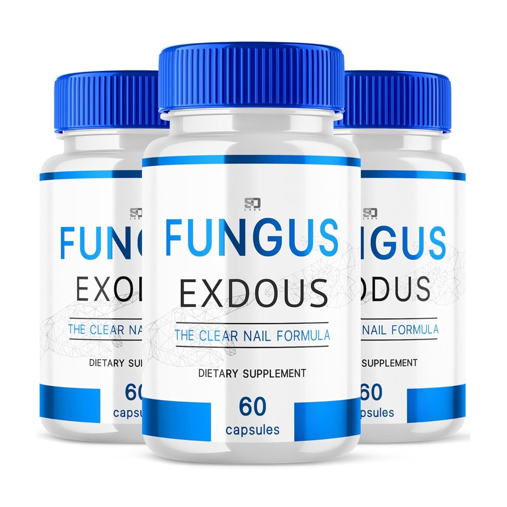 (Pack of 3) Fungus-Exdous - Pills soporta uñas naturales sanas fuertes - 180 cápsulas, blanco