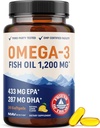 Triple Fuerza Omega 3 Fish Oil 1200 mg TENIDO EPA ' DHA TENIDO Wild Caught, Sosteniblemente Fuente Omega-3 Fatty Acids ANTE Premium Burpless Fish Oil Suplementos ← Non-GMO, Third-Party Tested TEN 30 Softgels