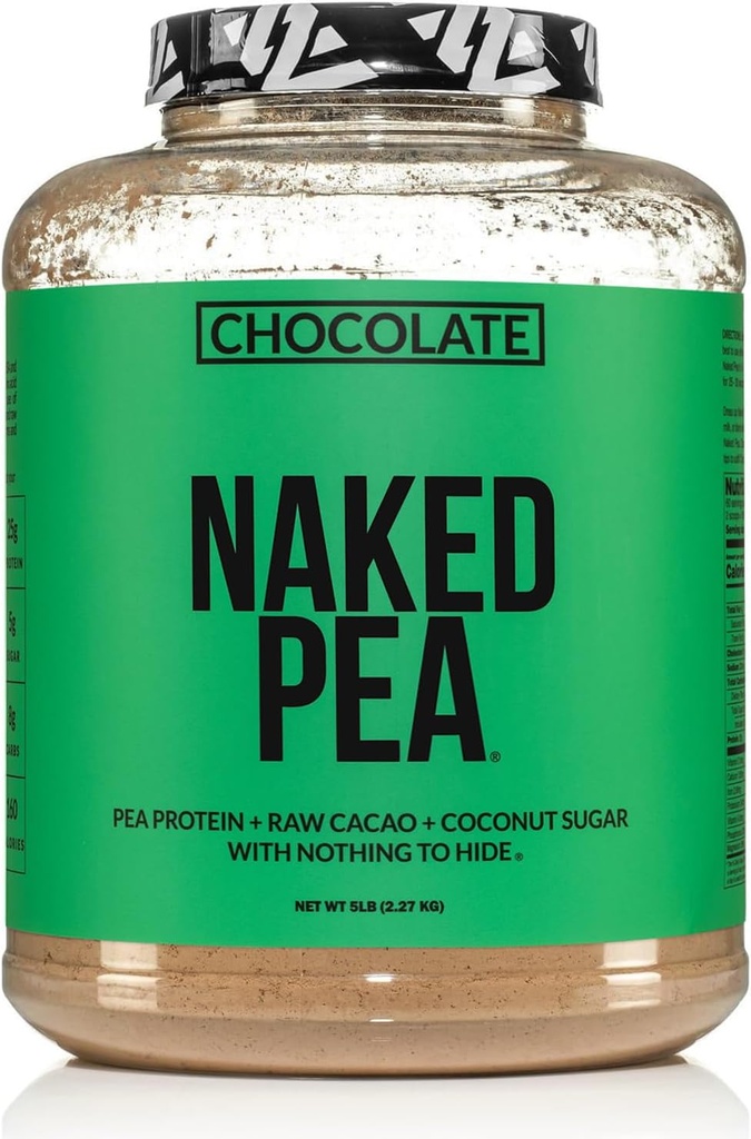 Nutrición NAKED Chocolate Naked Pea Protein Isolate - 5Lb Bulk, Planta Basada, Vegetarian & Vegan Protein. Easy To Digest, Non-Gmo, Gluten Free, Lactose Free, Soy Free