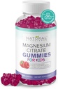 Calma niños Magnesium Citrate Gummies - Apoyo al sueño, Magnesio Chewable Niños Suplemento 100mg, Alivio del estrés, Salud del hueso, Relajación muscular, Libre de gluten, Sabor natural 60 Gummies Vegan