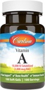 Carlson - Vitamina A Solubilizada, 10000 UI (3000 mcg RAE), Agua Soluble, Visión Salud, 100 Softgels