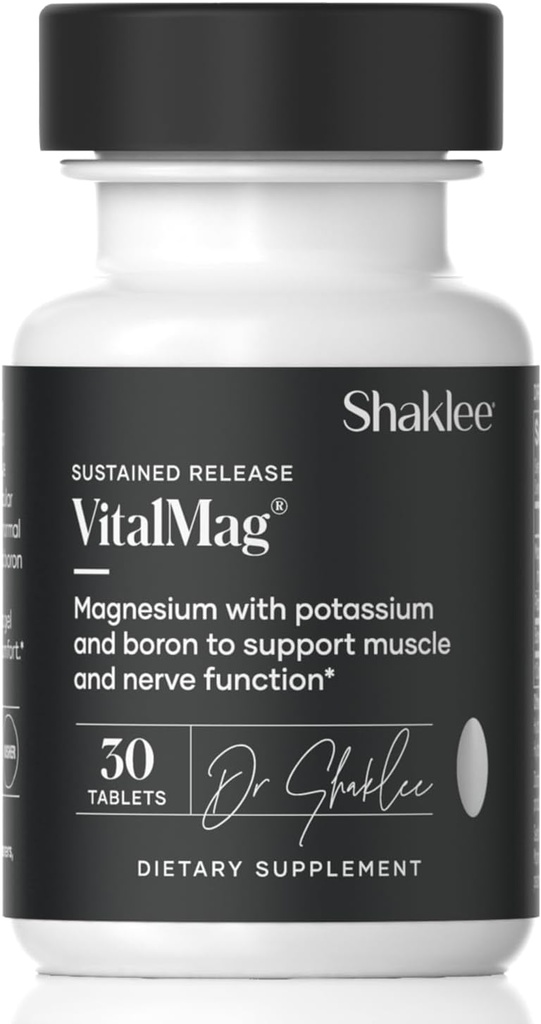 Shaklee -Sustained Release VitalMag - Suplemento de Magnesio para Nerve, Muscle y Heart Health - Potassium & Boron Blend - Asistencias Salud Cardiovascular - Easy Digestion - 30 Tablets