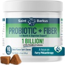 Probiótico + Fiber Regularidad & Salud Digestiva. Suplementos probióticos para perros para Gut Health, Regularity, Upset Stomach, Gas, Yeast. ¡Devuélvete a No-Kill Shelters! Cuenta 90