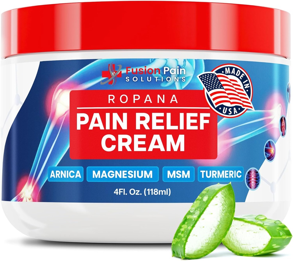 Crema de Alivio del Dolor con Arnica, Magnesio, MSM &amp; Turmeric (4 FL Oz) - Crema de Alivio Alimentación Natural para los Musculos de la Sora - Alivio del Dolor No Greasy
