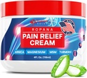 Crema de Alivio del Dolor con Arnica, Magnesio, MSM &amp; Turmeric (4 FL Oz) - Crema de Alivio Alimentación Natural para los Musculos de la Sora - Alivio del Dolor No Greasy
