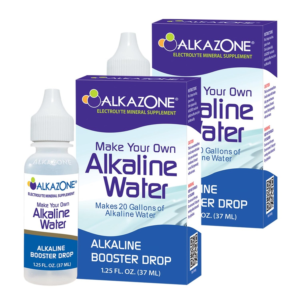 ALKAZONE Hacer su propio agua alcalino - Alkaline Booster Drop 1.25 oz (2 Packs)
