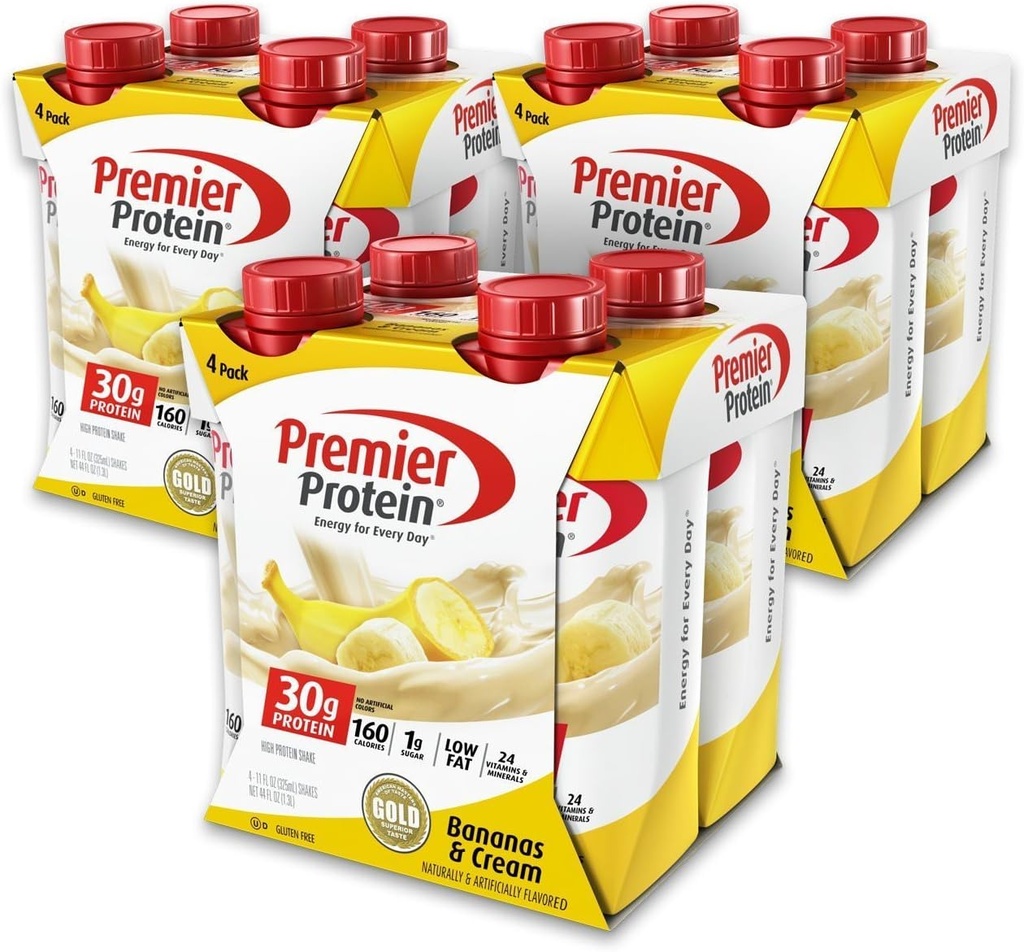 Premier Protein iiEjNj 30g Protein Shake, 11 fl oz Bottle, Banana 12 Conde (2 Pack)