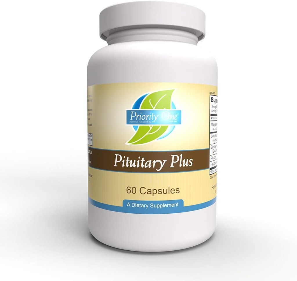 Priority One Vitamins Pituitary Plus 60 Capsules - Mantener niveles saludables de hormonas dentro del rango normal - Una pituitaria saludable es esencial para el bienestar del sistema endocrino entero.*