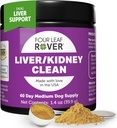 Four Leaf Rover Dog Liver Support - with Organic Milk Thistle & Mushrooms - with Kidney Support - Detox &amp; Cleanse - Veterinarian Formulated