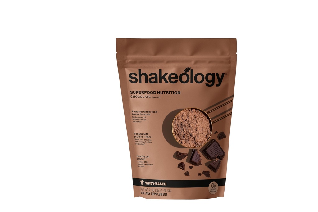 Shakeology 0g Added Sugar Whey Protein Powder Blend, Gluten-Free Shake with Vitamins and Minerals – Helps Support Healthy Weight Loss, Lean Muscle, Gut Health – Chocolate, 30 Servings