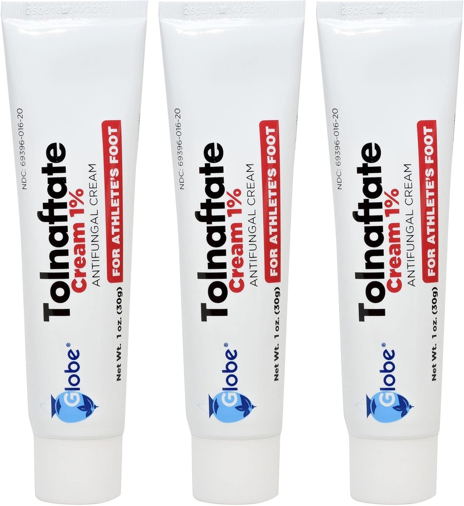 Globe Tolnaftate 1%, 1 Oz Tratamiento antifúngico, Provenido clínicamente eficaz en el pie y el borde de la mayoría de atleta (3 Pack)