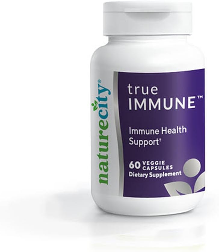 NatureCity True-Immune 5-in-1 Vitaminas D3, C, Zinc, Selenium, y Maitake Mushroom Extract for Immunity Support - Year-Round Immune Support Supplement - 60 Veggie Capsules - Non GMO, Gluten Free