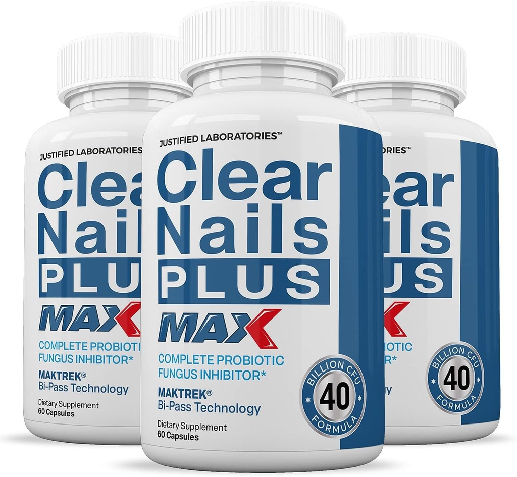 Laboratorios Justificados (3 Pack) Nails Despejados Plus Max Pills 40 Billion CFU Probiotic Supports Strong Healthy Hair Skin Nails 180 Capsules