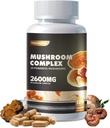 Mushroom Complex Supplement 2600mg, 120 Capsules - 10 Mushrooms Blend - Reishi, leones mane suplemento cápsulas,Lions Mane, Cordyceps, Chaga, Turquía Tail, Maitake, Shiitake, Oyster Nootropic Complex