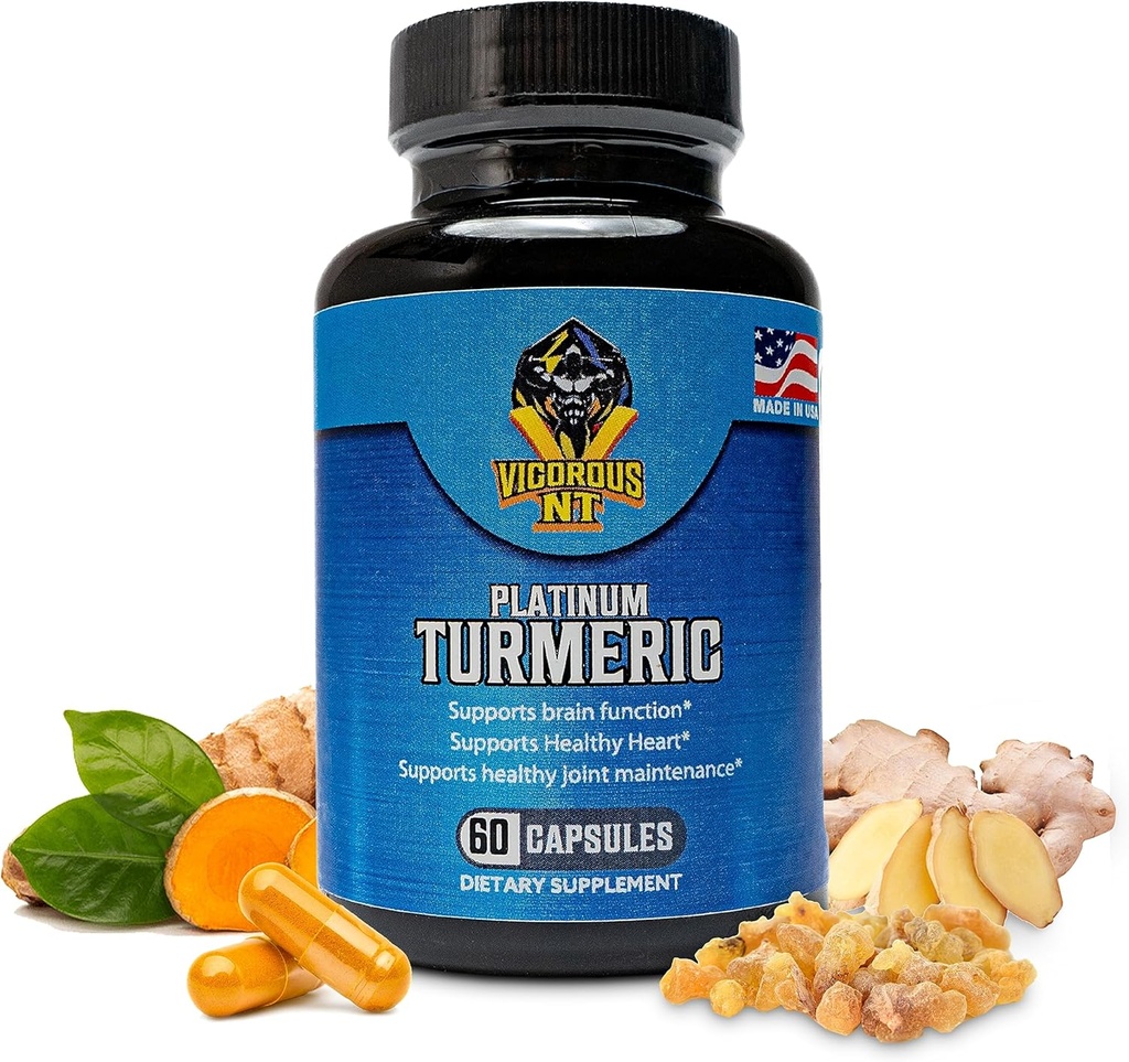 Vigorous NT Platinum Turmeric Suplemento - 95% Curcuminoides - 60 cápsulas