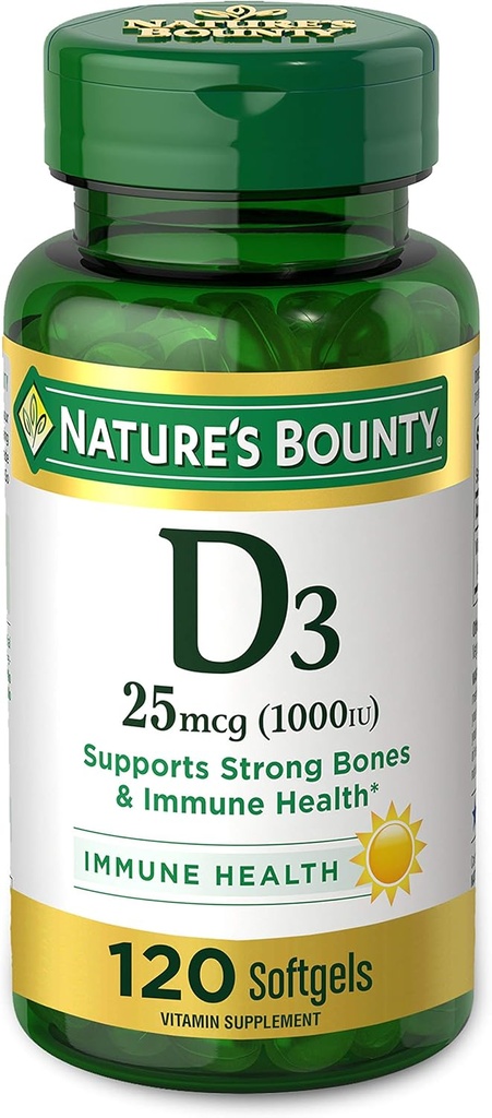 Vitamina D3 1000 100 mg de geles blandos, 120 conde