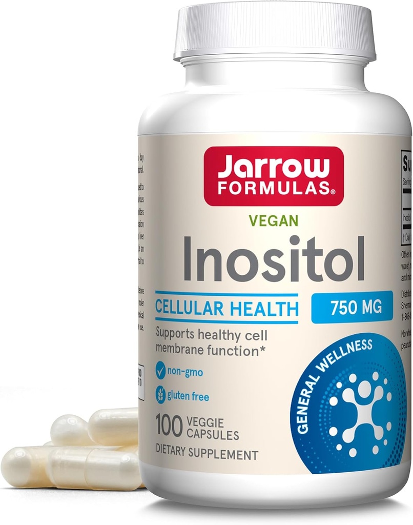 Jarrow Formulas® Inositol 750 mg, Suplemento dietético, Apoyo al hígado para la salud celular y el bienestar general, 100 cápsulas vegetales, hasta un suministro de 100 días