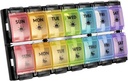 FGcase AM PM Organizador semanal de 7 días de píldoras, gran caja de píldoras diarias con botón de empuje fácil, contenedor de pigmentos para la medicina, vitamina, píldoras, aceite de pescado y suplemento