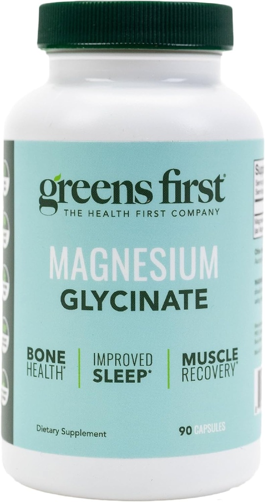Suplemento Glycinate de Magnesio Primero - Puede apoyar la salud cardíaca, la salud muscular y el metabolismo de apoyo - Mejor tasa de absorción - 90 cápsulas vegetales