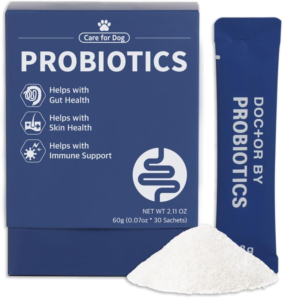 Dr.by Pet Probiotics for Dogs Digestive Health ← Suplementos Probióticos para la Diarrea del Perro y Alivio del Gas del Perro (30 Sachets individuales)