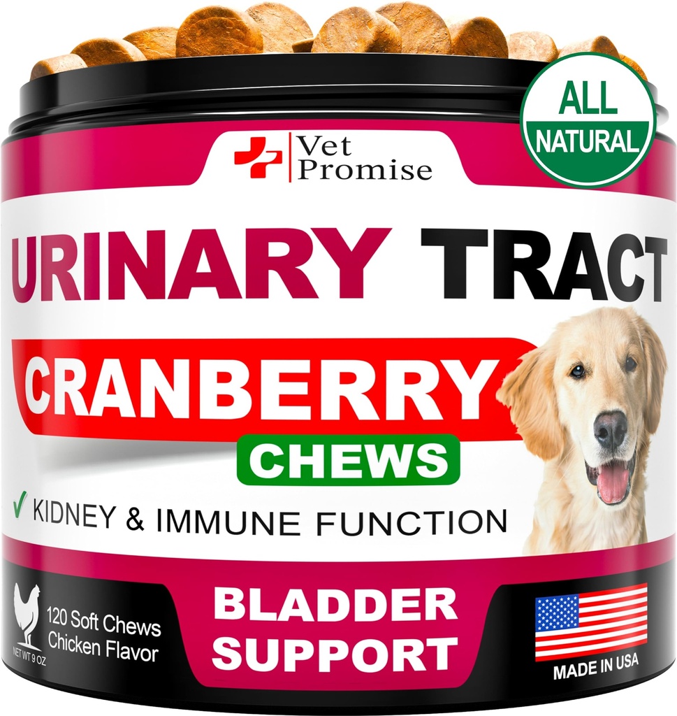 Tratamiento de la UTI de perros - Suplemento de arándano para perros UTI - Control de vejiga - Tratamiento de la infección urinaria Medicina - Suplemento de arándano Vitaminas Mandíbulas multivitamina - Hecho en EE.UU.