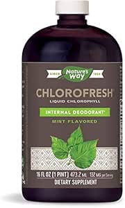 Camino de la Naturaleza Chlorofresh Liquid Chlorophyll Desodorante Interno 16 Fluid Ounces, Mint Flavor, Pack de 2