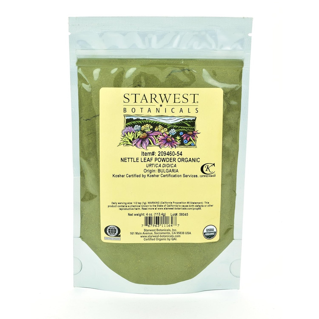 Starwest Botanicals Orgánica Nettle Leaf Powder, 4 onzas