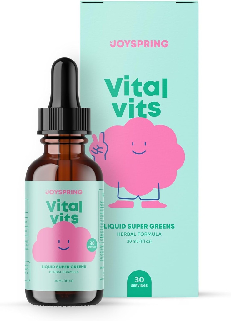 JoySpring Multivitamin Drops Bundle ← Niños naturalmente Fuentes minerales Vitaminas y minerales no alcohólicos, Fórmula Líquida Libre de Azúcar ANTE Vegan " Vegetarian Liquid Drops Suplemento