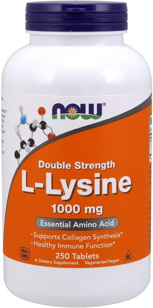 Ahora L-Lysine 1000 mg doble fuerza,250 tabletas
