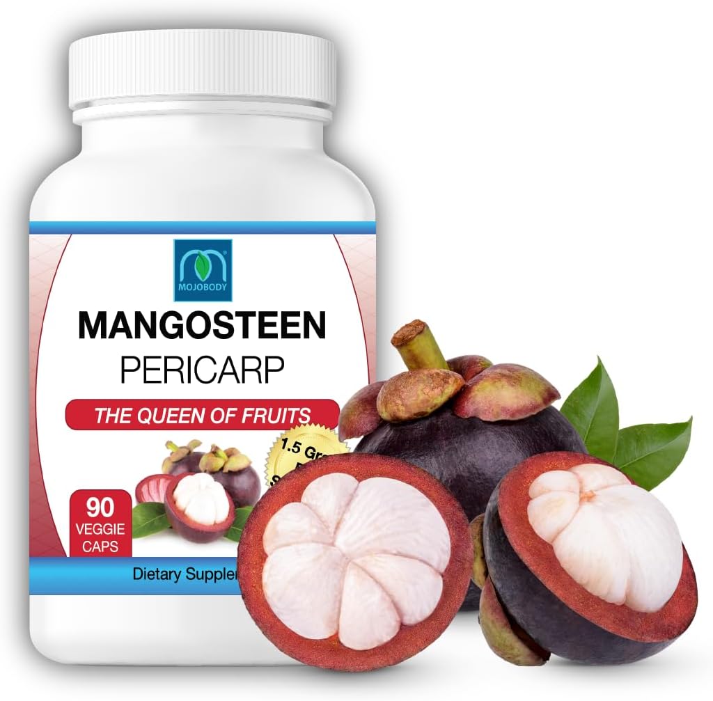 Freeze Dried Mangosteen Pericarp Capsules, 1,5 gramos por ser, 90 cápsulas vegetarianas por botella, Xanthone Rich