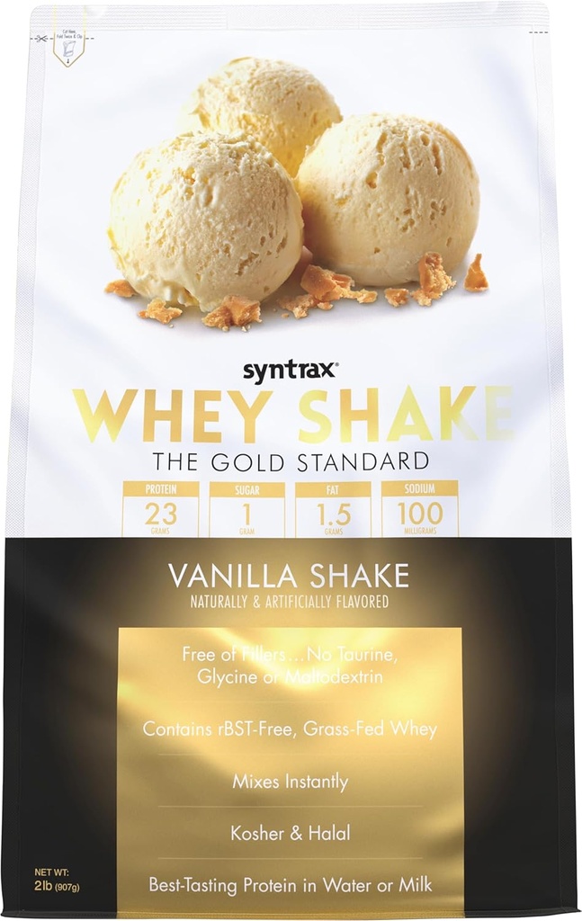 Sintrax Nutrition Whey Shake, Cold Filtrado " Undenatured Whey Protein Powder Blend, Vanilla Shake, 2 libras