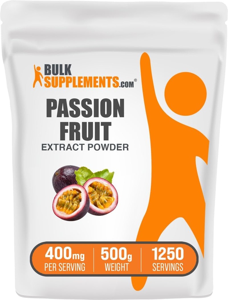 BulkSupplements.com Extracto de frutas de la pasión Polvo - Pastel de frutas de la pasión - Gluten gratis &amp; No Añadido Azúcar, 400 mg por ser, 500g (1.1 lbs) (Pack of 1)