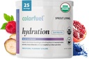 Sprout Living, Colorfuel Hydration Powder Drink Mix, Organic Superfoods + Adaptogens TEN Hydration &amp; Recovery, Electrolytes, Himalayan Pink Salt, Blue Spirulina, Blue Raspberry Flavor (25 Servings)