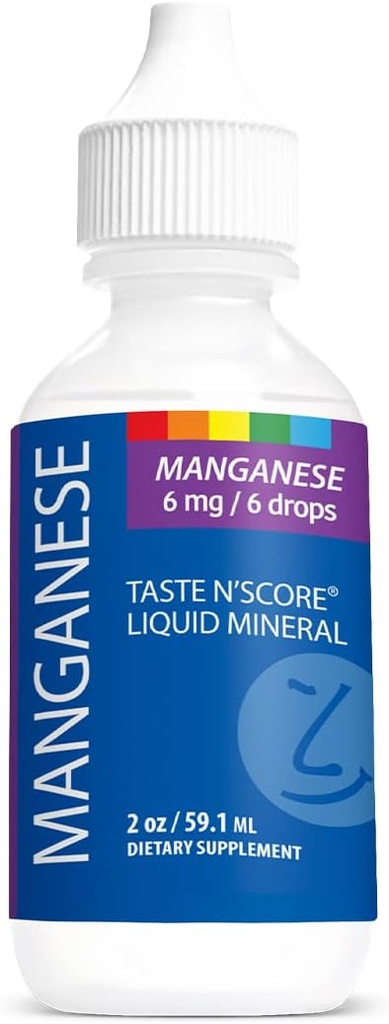 Taste N' Score Manganese Liquid Ionic Mineral Supplement; 100% Pure; 6 mg; 118 Servings
