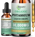 Potasio Magnesio gotas líquidas - Suplemento líquido orgánico - Absorción alta Potasio Citrate 1000mg Magnesio Glycinate 500mg Calcium for Heart,Crámpos de limón &amp; Muscle - No GMO, Vegan, 2 oz