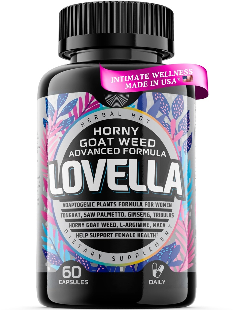 Hornygoatweed Women - Libido Booster for Women, Mood, Energy, Fast Acting Libido Supplement w. Maca Root, Mujer Libido Booster w. Ginseng, Tribulus, Hormone Balance Support, Enhancer Pills - 60ct USA