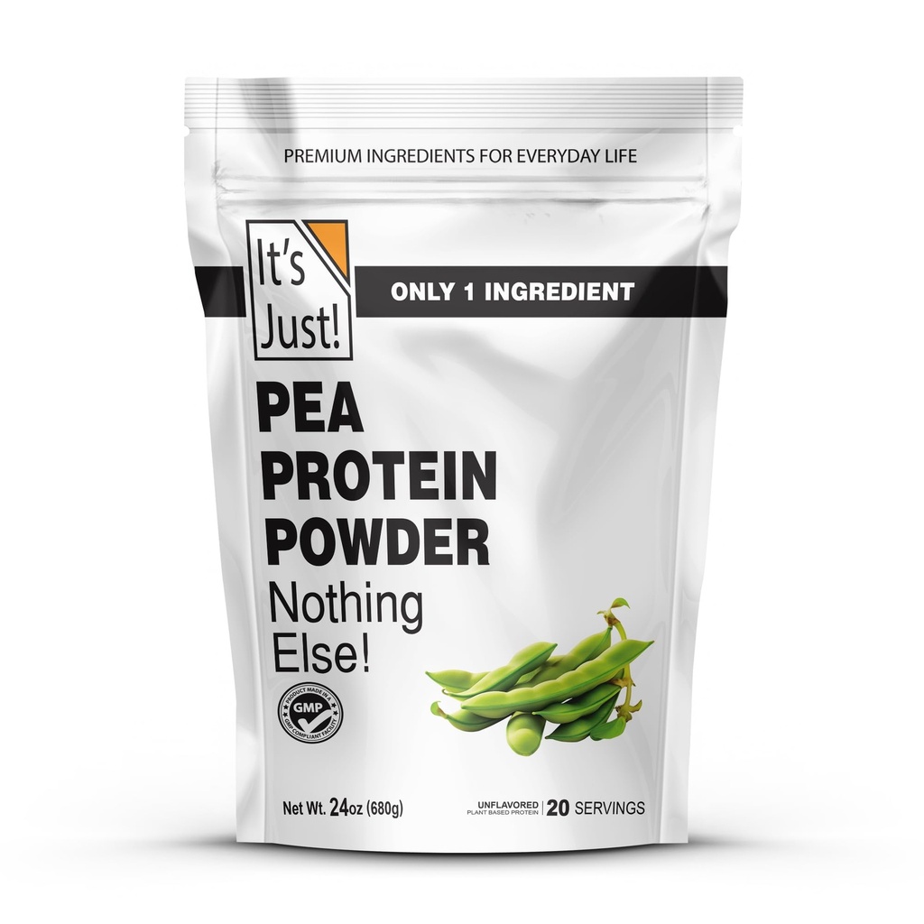 ¡Es sólo! - 100% Pea Protein, Planta Vegana Basada, Crecida en Canadá, Calidad Premium, Textura de Smooth, No Gluten Free, Keto Friendly (1,5 libras, Sin sabor)