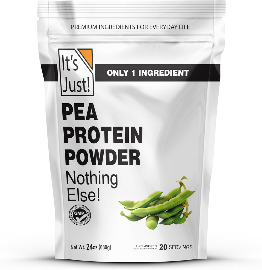 ¡Es sólo! - 100% Pea Protein, Planta Vegana Basada, Crecida en Canadá, Calidad Premium, Textura de Smooth, No Gluten Free, Keto Friendly (1,5 libras, Sin sabor)