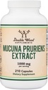 Mucuna Pruriens Extract Capsules - Dopamine Boosting Suplemento - 210 Conde, 1000mg Por Serving, 20% (de Velvet Bean) (para Mood y Motivation Support) Tercera Parte Probada por Madera Doble