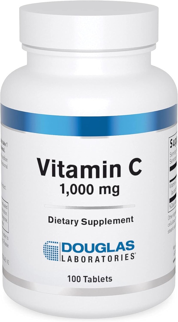 Douglas Laboratories Vitamina C ← Agua-Soluble Antioxidante Suplemento de Apoyo Función Inmunitaria y Curación de Heridos Normal* ← 100 Tablets