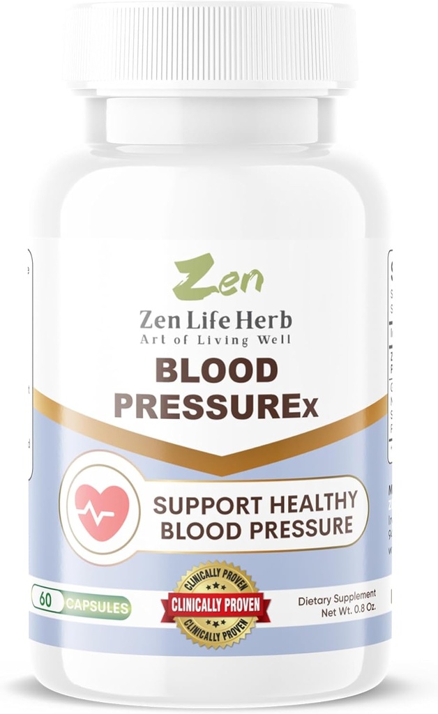 ZEN LIFE HERB Blood PressuREx - Heart Health Blood Pressure Support Supplement-Support Blood Pressure &amp; Healthy Circularity Naturally Ginseng Plus Blend 100% Pure Plant-Based Supplement (60 Capsules)