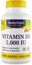Healthy Origins Vitamin D3 (Lanolin) 5,000 IU Softgel - Bone Health and Immune Support Supplement - Easily Absorbable Vitamin D Supplements - Gluten-Free Vitamin D3 Supplement - 360 Softgels
