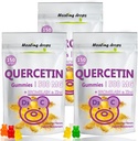 Quercetina con bromelaina Gummies - Vitamina C + Zinc + Vitamina D3 - Quercetina 500mg Gummies para niños y adultos (3 Packs)