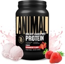 Animal Whey Isolate Protein Powder - Cargado para Pre &amp; Post Workout Muscle Builder y recuperación con enzimas digestivas para hombres &amp; mujeres - 25g Proteína, gran sabor, bajo azúcar - Fresa 2 libras