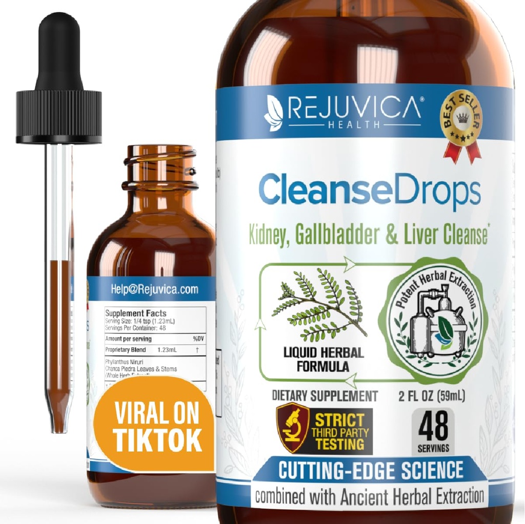 Cleanse Drops - Advanced Kidney & Gallbladder Cleanse Support Supplement - Liquid Delivery for Better Absorption - Chanca Piedra Usado en Amazonian Rainforest