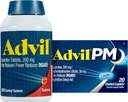 Alimentador de Dolor Advil y Reductor de Fiebre, Ibuprofeno 200mg para Alivio de Dolor - 300 Conde, Alimentador de Dolor de Dolor y Ayuda de Dolor de Noche, Ibuprofeno para Alivio de Dolor y Diphenhydramine Citrato - 20 Conde
